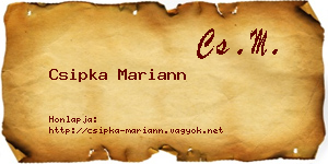 Csipka Mariann névjegykártya